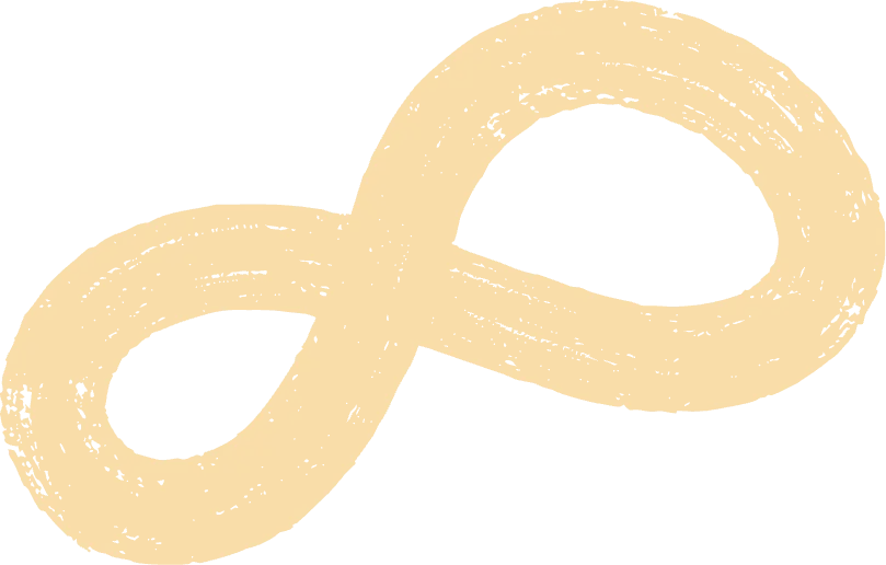 A brush stroke in a figure eight pattern