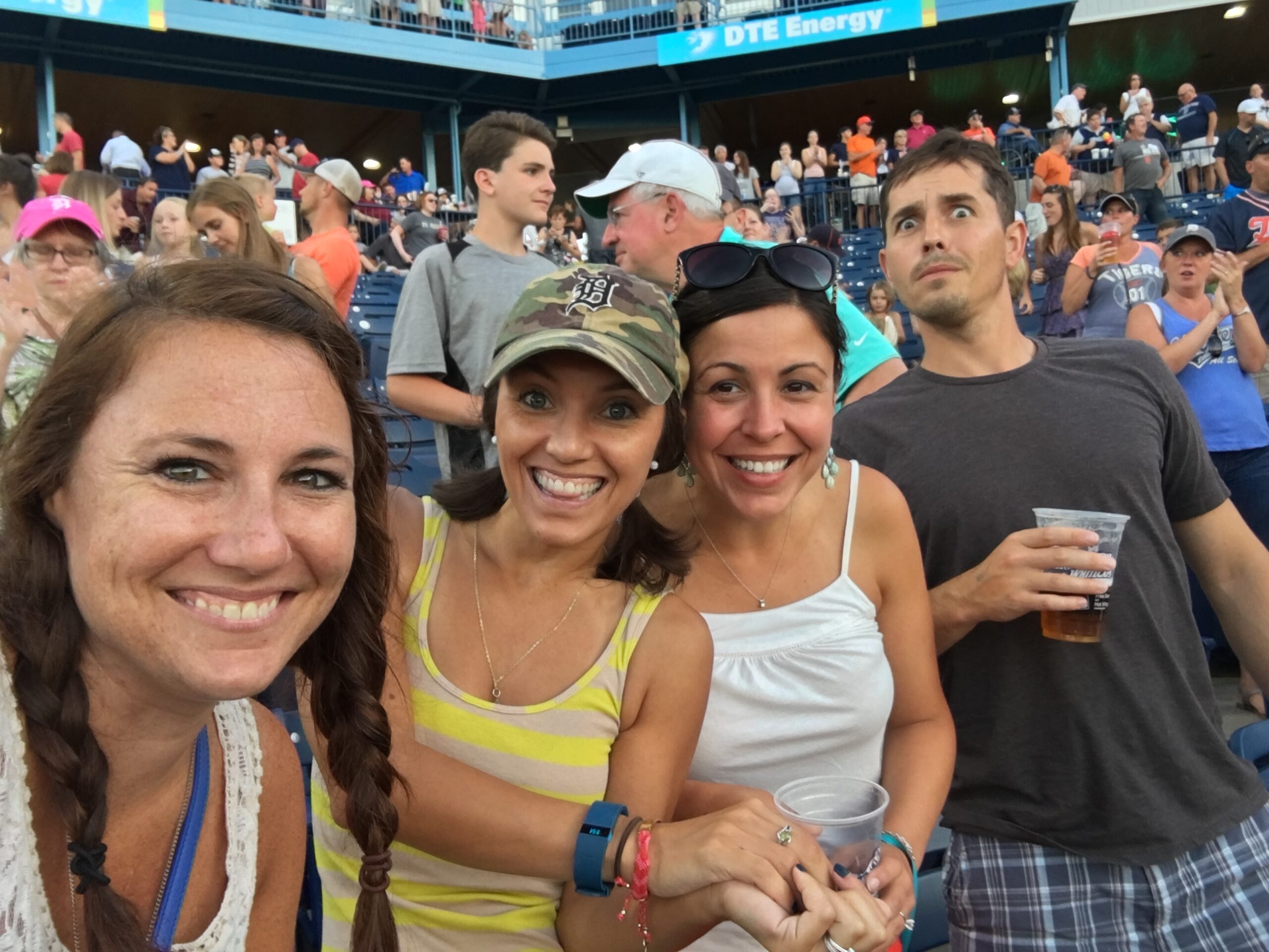 Kim Bode with friends at a Whitecaps Game